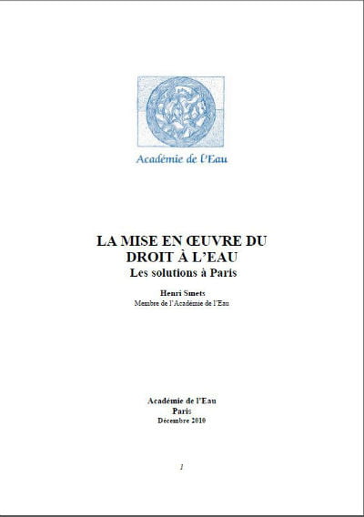 La mise en oeuvre du droit a leau. Les solutions a Paris